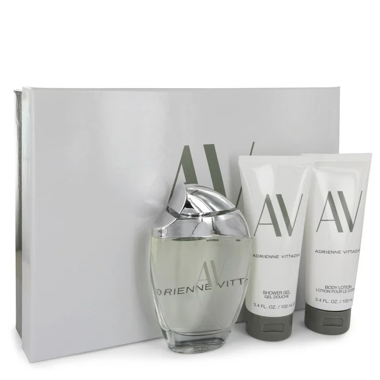 Av Gift Set: 3 oz (90 ml) Eau De Parfum (EDP) Spray + 3,3 Body Lotion + 100 ml (3,3 oz) Shower Gel chính hãng Adrienne Vittadini