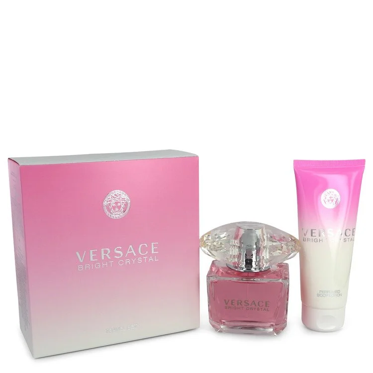 Bright Crystal Gift Set: 3 oz (90 ml) Eau De Toilette (EDT) Spray + 100 ml (3,4 oz) Body Lotion chính hãng Versace