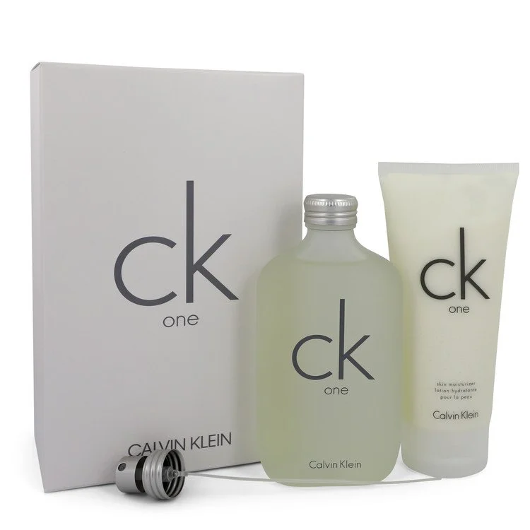 Ck One Gift Set: 200 ml (6,7 oz) Eau De Toilette (EDT) Spray + 200 ml (6,7 oz) Body Moisturizer chính hãng Calvin Klein