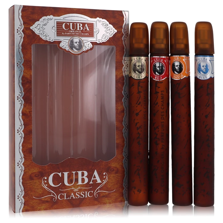 Cuba Orange Gift Set: Cuba Variety Set includes All Four 1,15 oz Sprays, Cuba Red, Cuba Blue, Cuba Gold and Cuba Orange chính hãng Fragluxe