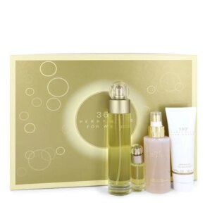 Perry Ellis 360 Gift Set: 100 ml (3,4 oz) Eau De Toilette (EDT) Spray + 120 ml (4 oz) Body Mist + 3 oz (90 ml) Shower Gel + 0,25 Mini EDT Spray chính hãng Perry Ellis