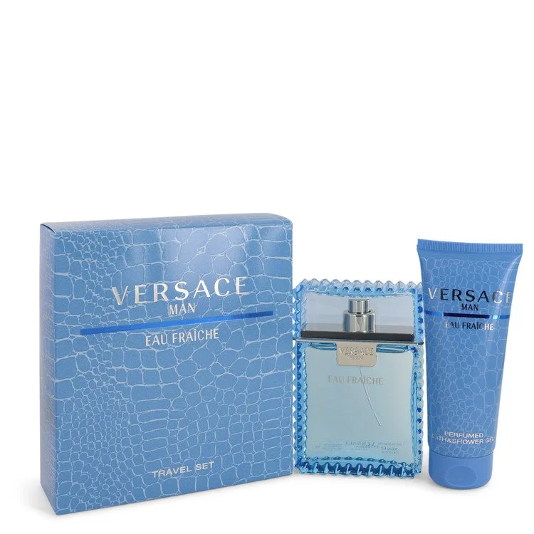 Versace Man Gift Set: 100 ml (3,3 oz) Eau De Toilette (EDT) Spray (Eau Frachie) + 100 ml (3,3 oz) Shower Gel chính hãng Versace