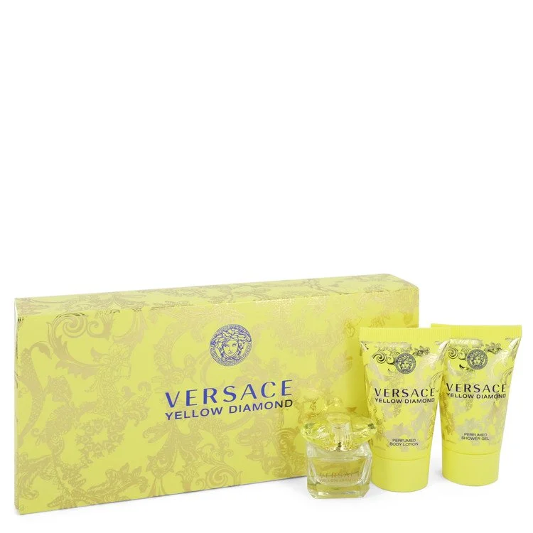 Versace Yellow Diamond Gift Set: 0,17 oz Mini EDP + 0,8 oz Body Lotion + 0,8 oz Shower Gel chính hãng Versace